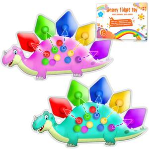 lot 10313 image: UIIOPJIOM 2PC Dinosaur Color Sorting Sensory Toys for Toddler, Montessori Toys Fine Motor Skill Game Learning Activities Quiet Calm Down Fidgets for Classroom Boys Girls Easter Basket Stuffers Gifts