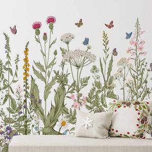 lot 10331 image: Zonon 6 Pcs Flower Wall Decals Peel and Stick Sticker, Olive Green Flowers