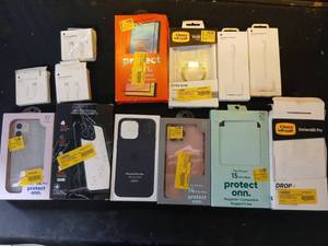 lot 11265 image: Lot of 12 Phone Cases & Apple CablesAdapters Otter Box, onn., Tidal, USB-C