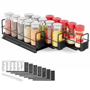 lot 11272 image: SpaceAid Pull Out Spice Rack Organizer, 3 Drawer, 7.7 W x 10.75 D x 4 H
