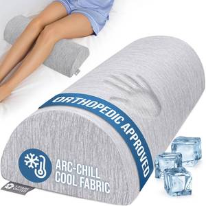 lot 11300 image: 5 Stars United Half Moon Knee Pillow, Memory Foam, Arctic Gray