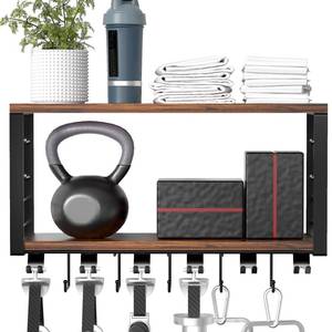 lot 11336 image: TJ.MOREE 2 Tier Floating Wall Mount Shelf for Tonal Accessories