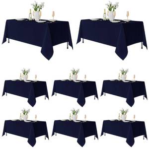 lot 11343 image: Fitable Navy Tablecloths 8 Pack 60x102 Inch for 6 Ft Rectangle Tables