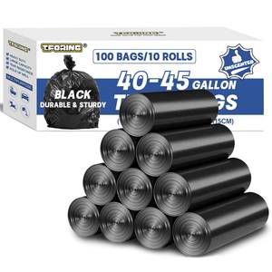 lot 11362 image: T.FORING Heavy Duty Trash Bags 40-45 Gallon 1.6 Mil 39 x 47 100 Count