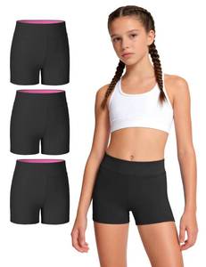 lot 12110 image: JOCMIC Girls Athletic Shorts 3 Pack Black Size 11-12 Years