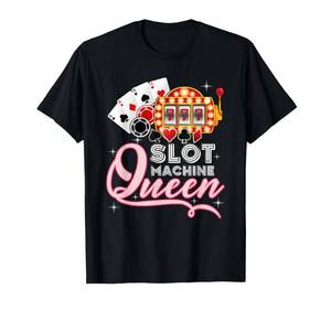 lot 12116 image: Casino Lovers Apparel Slot Machine Queen Casino Gambling T-Shirt M Red (stock photo color differs from actual item)