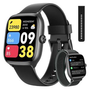 lot 12138 image: Woneligo Smart Watch 40mm Deep Black with 3 Bands