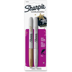lot 12139 image: Sharpie Permanent Markers Metallic Fine Point Gold & Silver 2 Pack