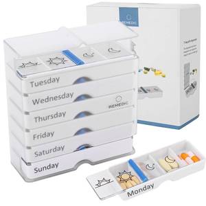 lot 12141 image: Remedic Weekly Pill Organizer 7 Day AMPM Pill Box