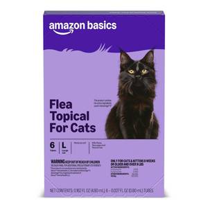 lot 12147 image: Amazon Basics Topical Flea Treatment for Large Cats Over 9 Lbs, 6 Count