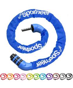lot 12151 image: Sportneer Bike Lock 5-Digit Combination Keyless Chain Lock 4.9 ft