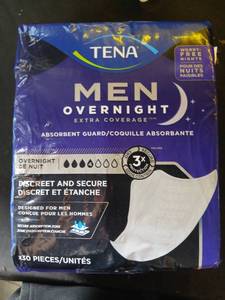 lot 12163 image: Tena Men Overnight Extra Coverage Absorbent Guard 30 Count
