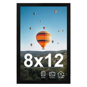 lot 12170 image: JCJMY 8x12 Black Picture Frame, Shatter Resistant Plexiglass Wall or Tabletop