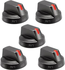 lot 12176 image: HZSRGG Stove Knob Replacement Black 5 Pack Samsung DG64-00473B