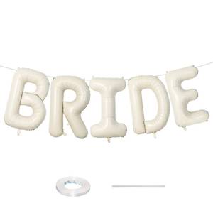 lot 12187 image: Lingqiang 40 Inch Beige BRIDE Foil Letter Balloons 5 Pack