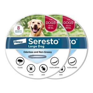 lot 12204 image: Seresto Large Dog Flea & Tick Prevention Collar for Dogs Over 18 lbs, 2-Pack  Retail $107.99