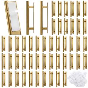 lot 13095 image: Barydat Self Stick Drawer Pulls Gold ABS Adhesive Cabinet Handles 50 Pack