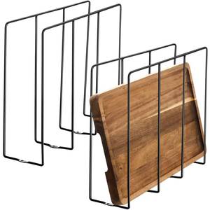 lot 13114 image: Blulu Cookie Sheet Organizer for Cabinet 3.5 in Opening Black 2 Pcs