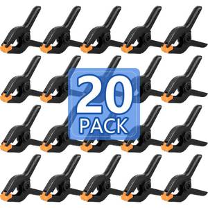 lot 13128 image: NUITPY Plastic Spring Clamps 6 Inch Black 20 Pack