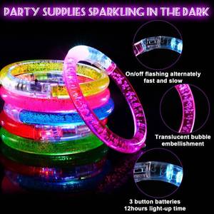 lot 13132 image: Mikulala Glow in the Dark LED Light Up Bracelets 24 Pcs Party Favors