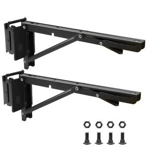 lot 13147 image: Fistihon E-Track Shelf Bracket 12 Inch Foldable Steel 2 Pack