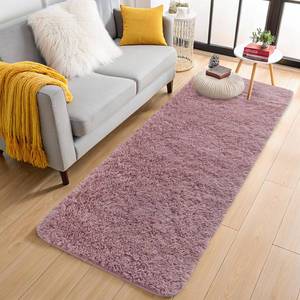 lot 13150 image: OLANLY Machine Washable Shag Runner Rug 2x6 Blush