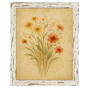lot 14128 image: Puthiac 8x10 Picture Frame Rustic Farmhouse Distressed White 1 Pack