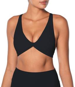 lot 14138 image: Sunzel Womens Open Back V Neck Sports Bra with Removable Pads Medium