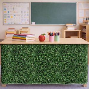 lot 14144 image: Fanfanwin Table Skirt 6 Ft Green Lawn Style Classroom