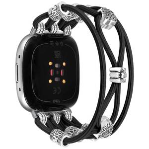 lot 14153 image: Newlibery Beaded Womens Watch Band Fitbit Versa 4 Versa 3 Sense 2 Size S