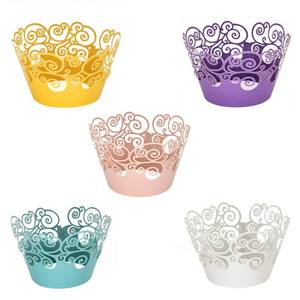 lot 14160 image: KPOSIYA Cupcake Wrappers 100 Pack Filigree Lace Style 2