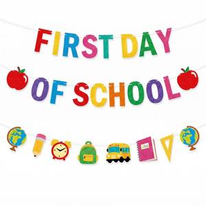 lot 14161 image: HeatNest First Day of School Banner Back to School Classroom Decorations