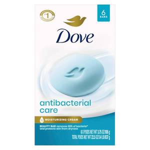 lot 14165 image: Dove Antibacterial Beauty Bar Soap 3.75 oz 6 Count
