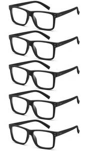 lot 14180 image: Gaoye Reading Glasses for Men 3.0 Diopter 5 Pack Oversized Square Frame