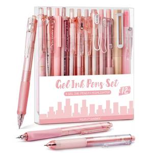 lot 14181 image: Four Candies Rose Gel Pens 0.5mm Fine Point Black and Pink Ink 12 Count
