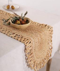 lot 14189 image: Madhu International Jute Table Runner Rug Natural 13 x 36 Inch