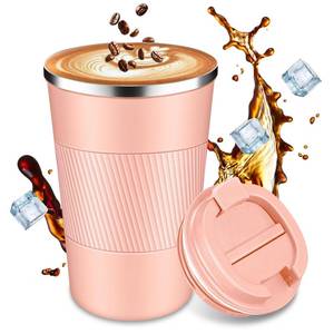 lot 14224 image: LCKDHM Insulated Travel Coffee Mug Stainless Steel Vacuum Leak Proof Lid