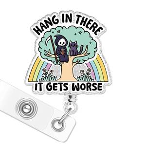 lot 14233 image: 963RW Retractable Badge Reel ID Holder 24 Inch Grim Reaper Design