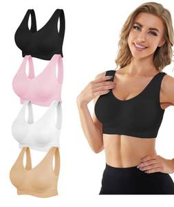 lot 14239 image: YADIFEN Womens Sports Bras 346 Pack Wireless Seamless Padded