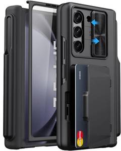 lot 14247 image: SIXBOX Wallet Case for Samsung Galaxy Z Fold 5 with Card Holder, Black