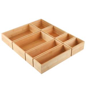 lot 19084 image: Kootek Bamboo Drawer Organizer 8 Piece Set 4 Sizes
