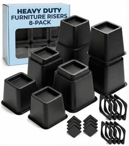 lot 19096 image: CGK Unlimited Bed Risers 8 Pack 3 5 8 Inch Non Slip Furniture Lift