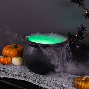 lot 19102 image: Evergreen Garden Witch Cauldron Halloween Candy Holder Pot 10.5 x 9 Inch