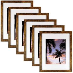 lot 19103 image: SESEAT 11x14 Picture Frames Brown 6 Pack Display 8x10 With Mat