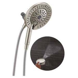 lot 19105 image: Delta Shower Head and Hand Shower Combo 1.75 GPM Brushed Nickel 75655SN (USED. Open Box, May Be Missing Pieces)