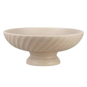lot 19110 image: Deobath Large Resin Pedestal Decorative Bowl Artificial Stone Beige