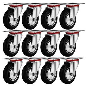 lot 19112 image: Online Best Service 3-Inch Swivel Caster Wheels Rubber 12 Pack No Brake