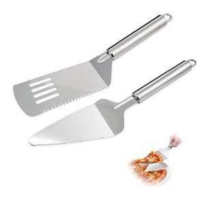 lot 20280 image: Pie Server Set 2 Pcs Stainless Steel Pie Cutter with Serrated Edge