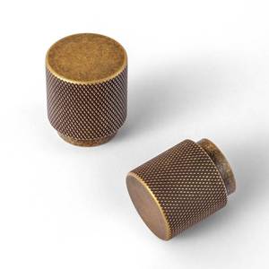 lot 20288 image: Goo-Ki Antique Brass Knurled Cabinet Knobs 6 Pack With M4 Screws