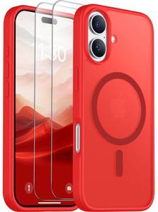 lot 20298 image: SPIDERCASE Translucent Matte Magnetic Phone Case for iPhone 17 Red